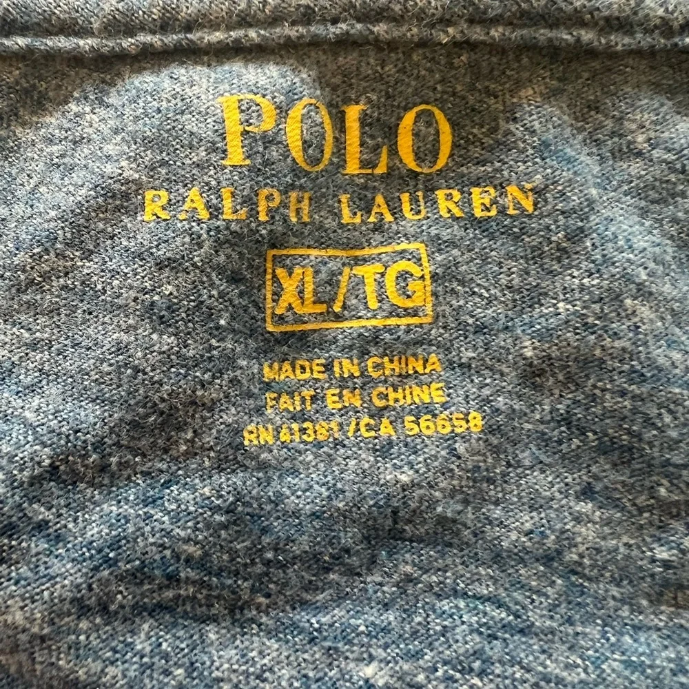 Polo Ralph Lauren Men's XL Long Sleeve‎ Crew Neck Shirt Light Blue Heather Grey